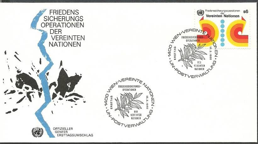 Znaczek Narody Zjednoczone Wiedeń 1980 Mi 11 FDC