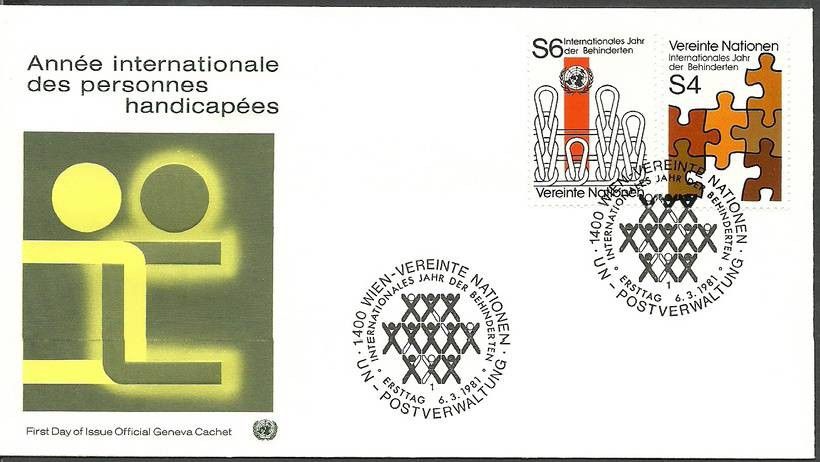Znaczek Narody Zjednoczone Wiedeń 1981 Mi 17-18 FDC
