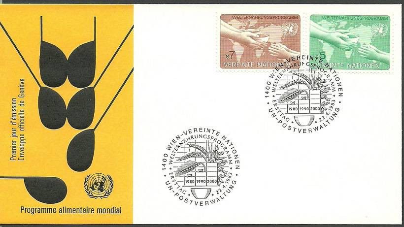 Znaczek Narody Zjednoczone Wiedeń 1983 Mi 32-33 FDC
