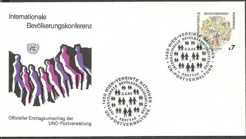 Znaczek Narody Zjednoczone Wiedeń 1984 Mi 38 FDC