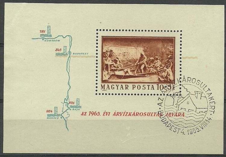 Znaczek Węgry 1965 Mi bl 49 Stemplowane