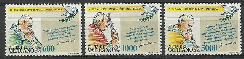 Znaczek Watykan 1993 Mi 1101-1103 Czyste **