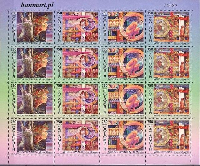 Znaczek Kolumbia 1995 Mi 1998-2001 Czyste **