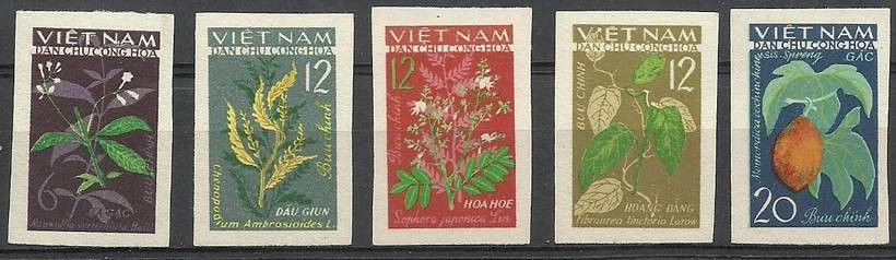 Znaczek Wietnam 1963 Mi 287-291B Czyste **