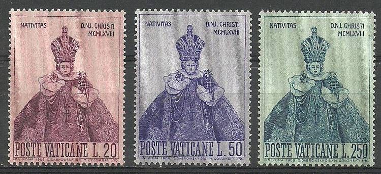 Znaczek Watykan 1968 Mi 541-543 Czyste **