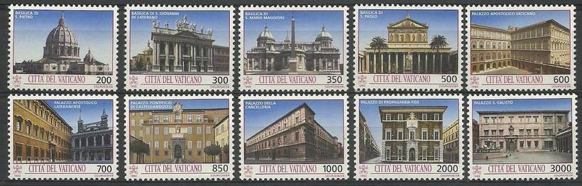 Znaczek Watykan 1993 Mi 1080-1089 Czyste **