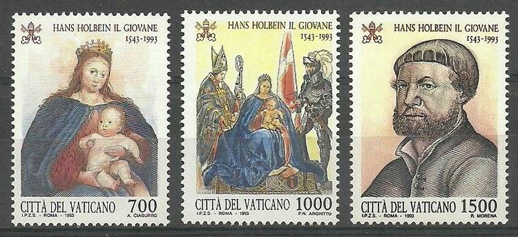 Znaczek Watykan 1993 Mi 1104-1106 Czyste **