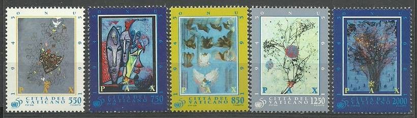 Znaczek Watykan 1995 Mi 1153-1157 Czyste **