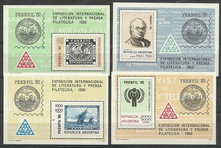 Znaczek Argentyna 1979 Mi bl 22-25 Czyste **