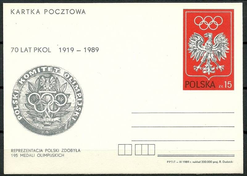 Znaczek Polska 1989 Mi 992 Całostka pocztowa
