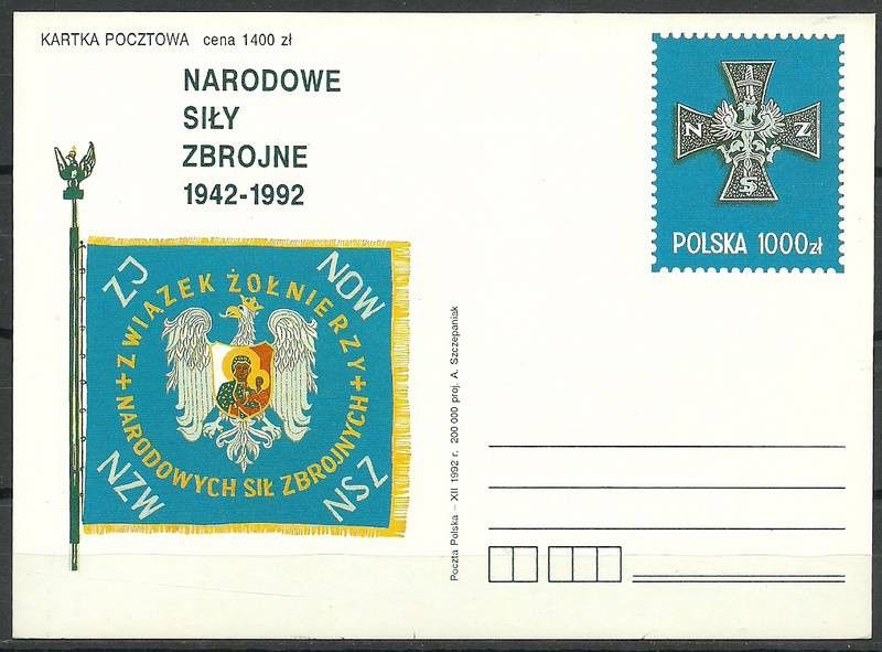 Znaczek Polska 1992 Mi 1031 Całostka pocztowa