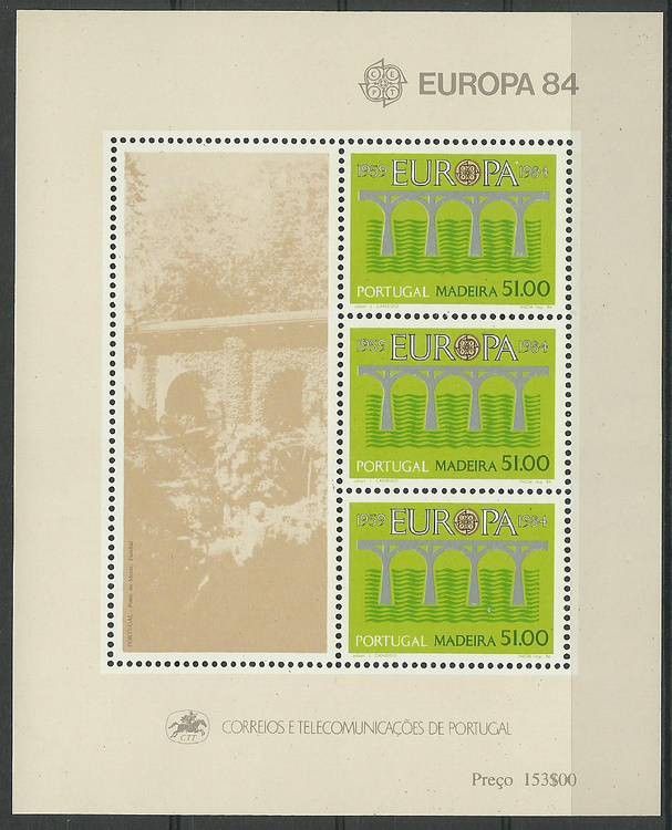 Znaczek Madera 1984 Mi bl 5 Czyste **