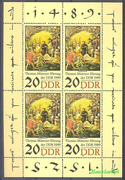 Znaczek NRD / DDR 1989 Mi ark 3271 Czyste **