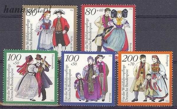 Znaczek Niemcy 1994 Mi 1757-1761 Czyste **
