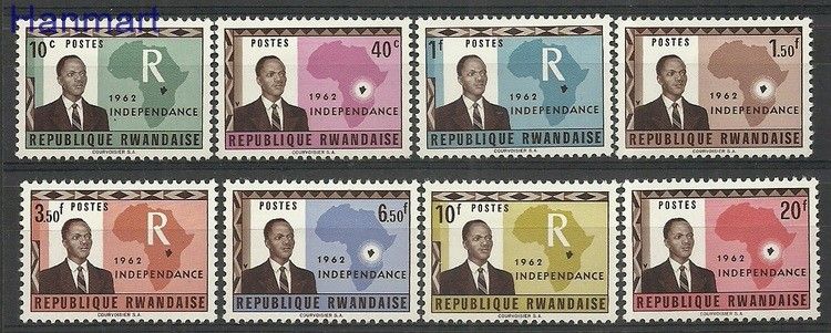 Znaczek Rwanda 1962 Mi 1-8 Czyste**
