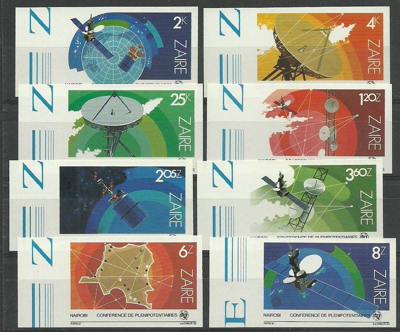Znaczek Kongo Kinszasa / Zair 1983 Mi 822-829B Czyste **