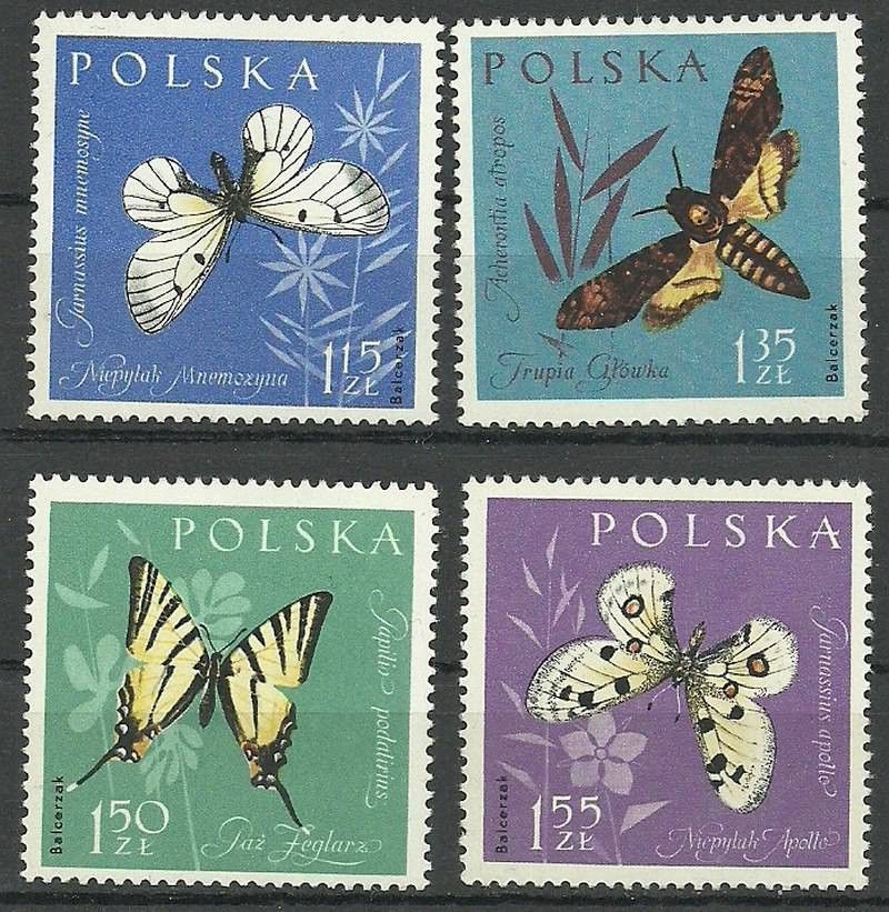 Znaczek Polska 1961 Mi 1283-1286 Fi 1138-1141 Czyste **