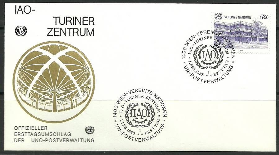 Znaczek Narody Zjednoczone Wiedeń 1985 Mi 47 FDC
