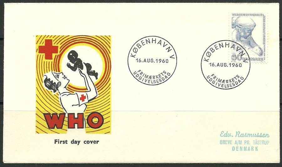 Znaczek Dania 1960 Mi 385 FDC