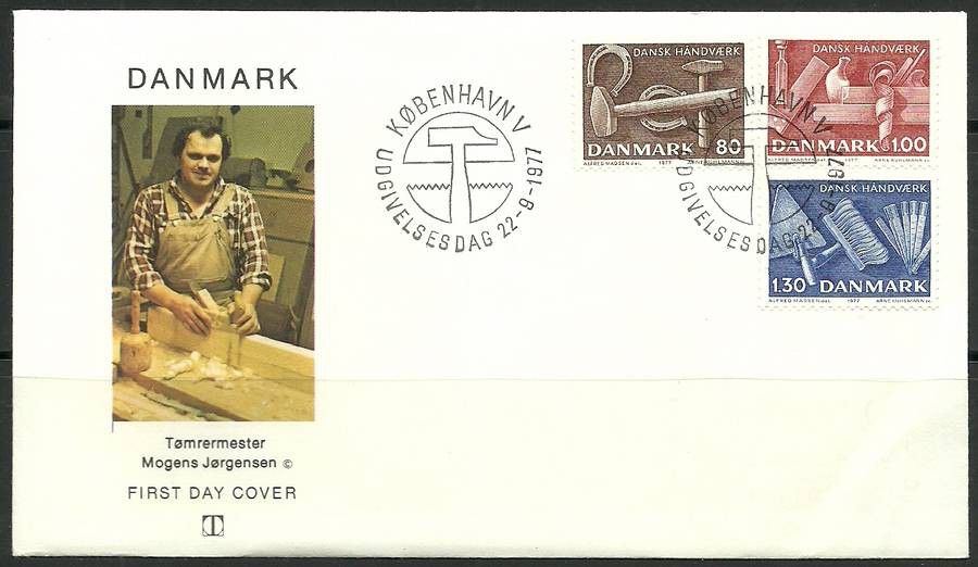 Znaczek Dania 1977 Mi 645-647 FDC