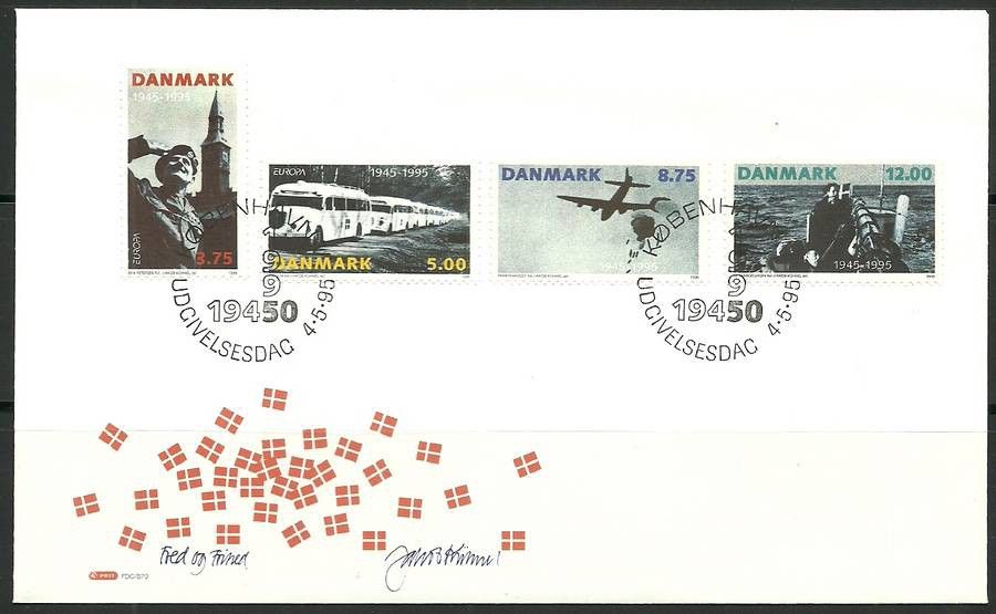 Znaczek Dania 1995 Mi 1100-1003 FDC