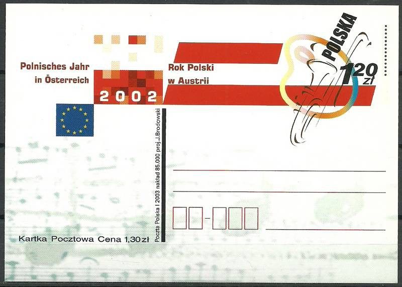 Znaczek Polska 2003 Fi 1300 Całostka pocztowa