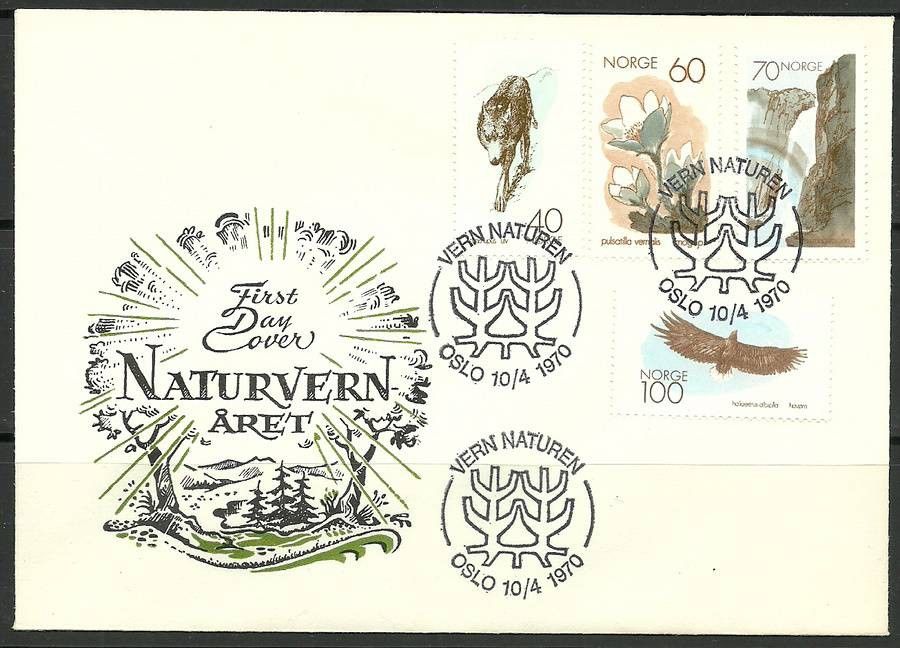 Znaczek Norwegia 1970 Mi 602-605 FDC