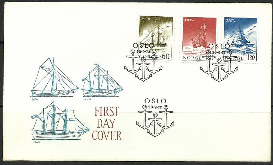 Znaczek Norwegia 1972 Mi 649-651 FDC