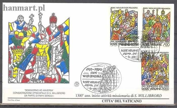 Znaczek Watykan 1990 Mi 999-1001 FDC