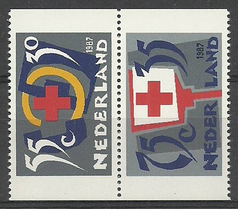 Znaczek Holandia 1987 Mi 1323C+1325C Czyste **