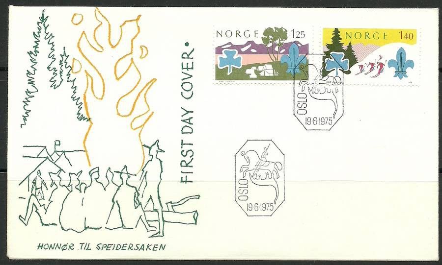 Znaczek Norwegia 1975 Mi 705-706 FDC