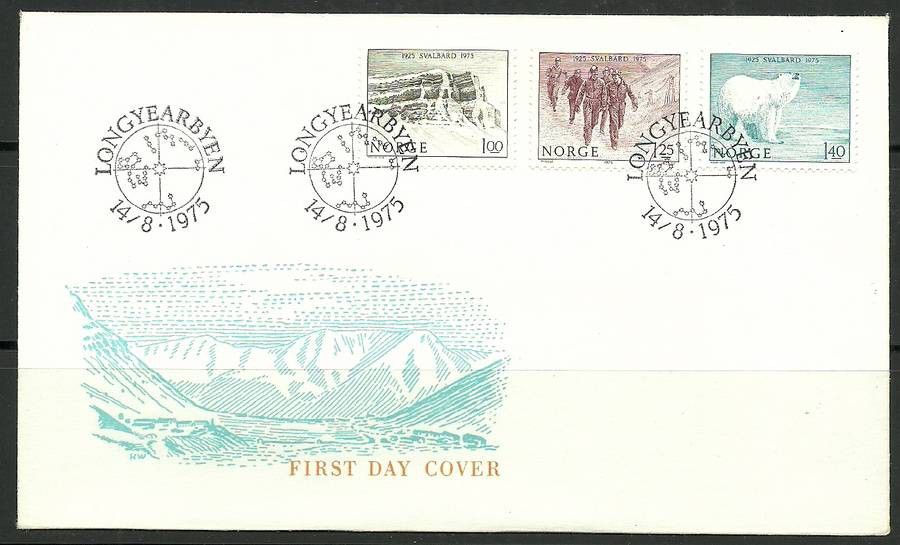 Znaczek Norwegia 1975 Mi 709-711 FDC