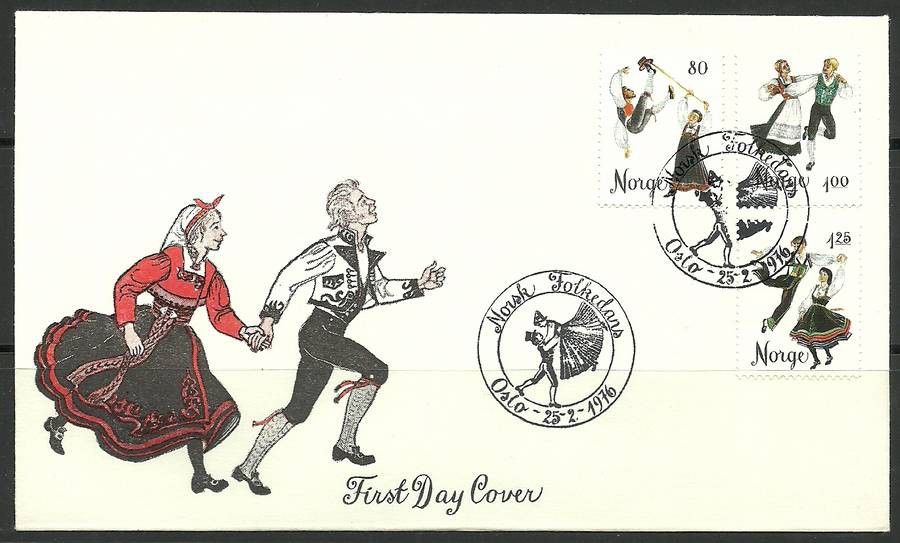 Znaczek Norwegia 1976 Mi 719-721 FDC