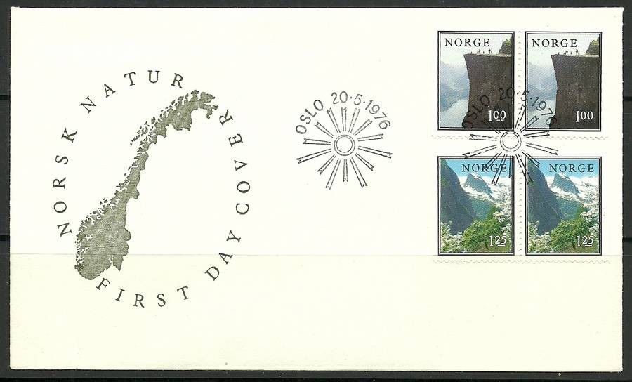 Znaczek Norwegia 1976 Mi 726-727 FDC