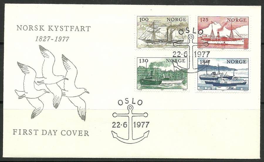 Znaczek Norwegia 1977 Mi 747-750 FDC