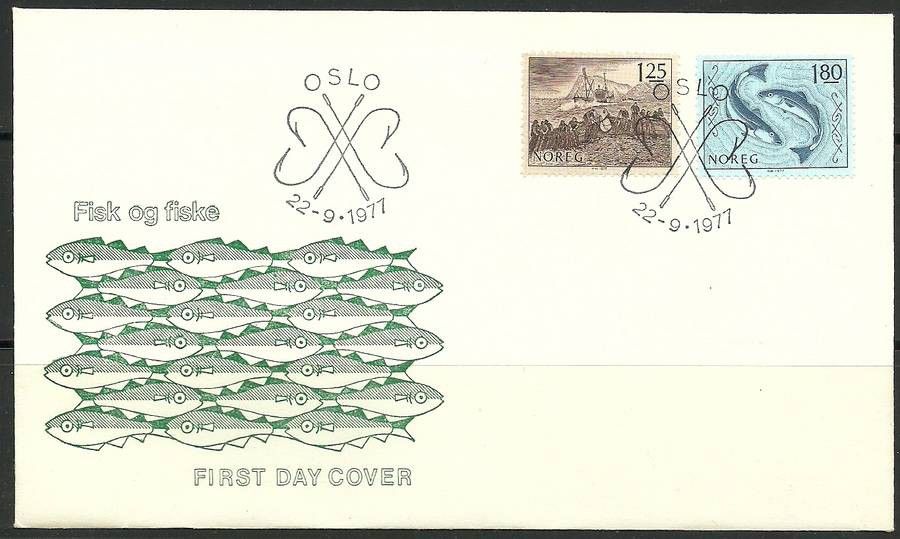 Znaczek Norwegia 1977 Mi 751-752 FDC