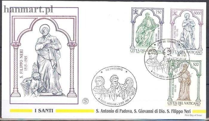 Znaczek Watykan 1995 Mi 1158-1160 FDC