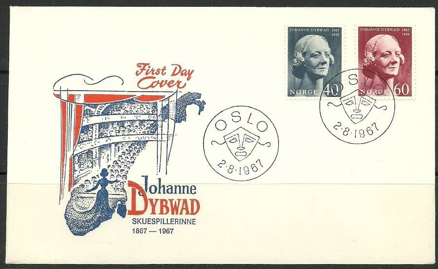 Znaczek Norwegia 1967 Mi 557-558 FDC