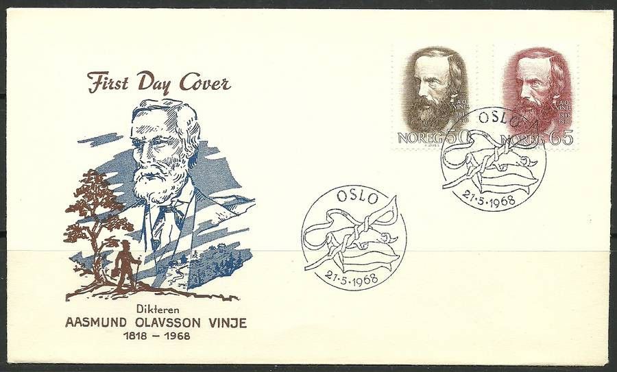 Znaczek Norwegia 1968 Mi 568-569 FDC
