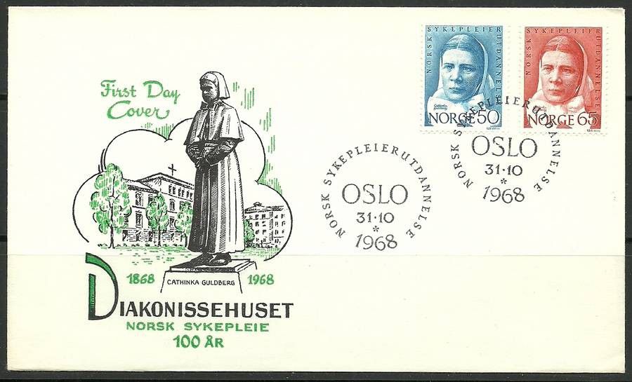 Znaczek Norwegia 1968 Mi 574-575 FDC