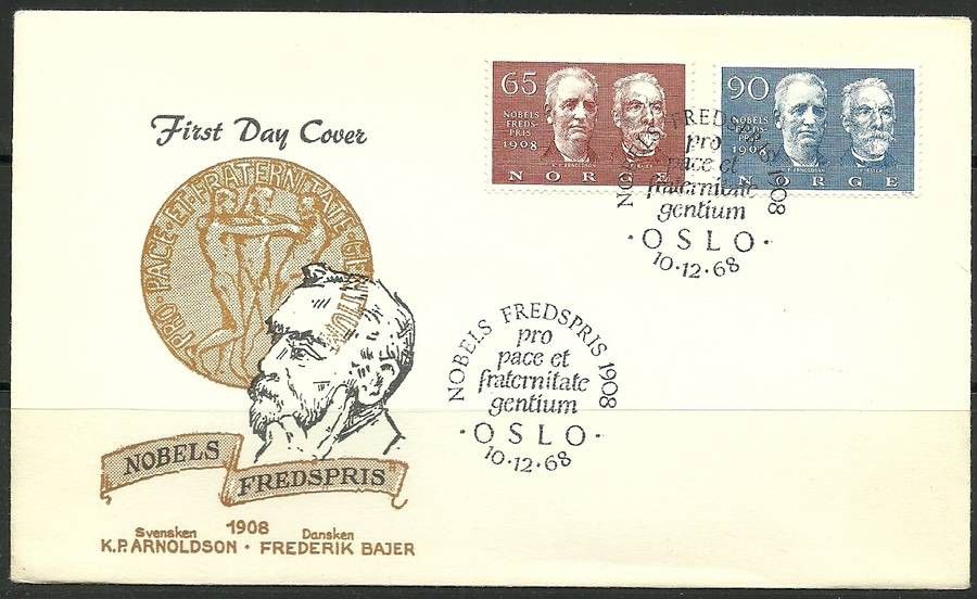 Znaczek Norwegia 1968 Mi 576-577 FDC