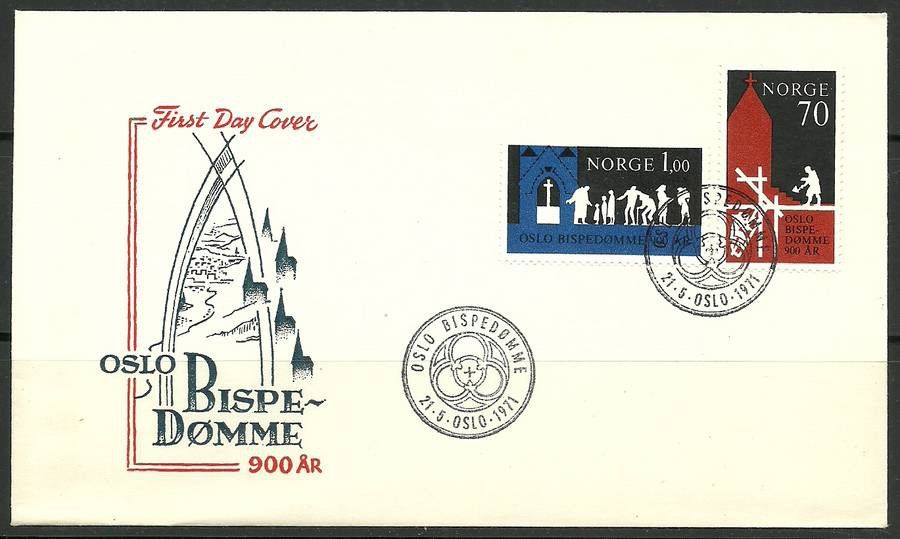 Znaczek Norwegia 1971 Mi 627-628 FDC