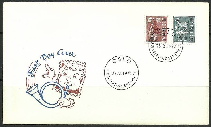 Znaczek Norwegia 1972 Mi 633-634 FDC