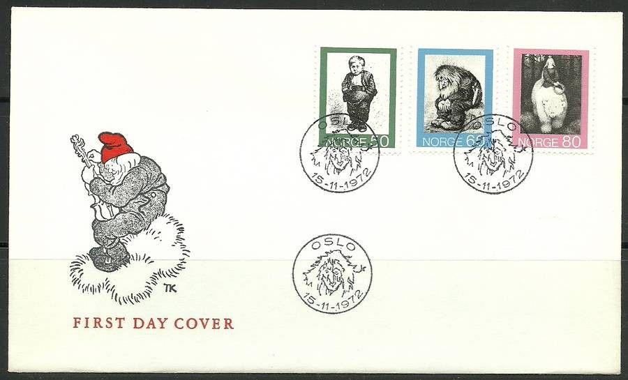 Znaczek Norwegia 1972 Mi 652-654 FDC