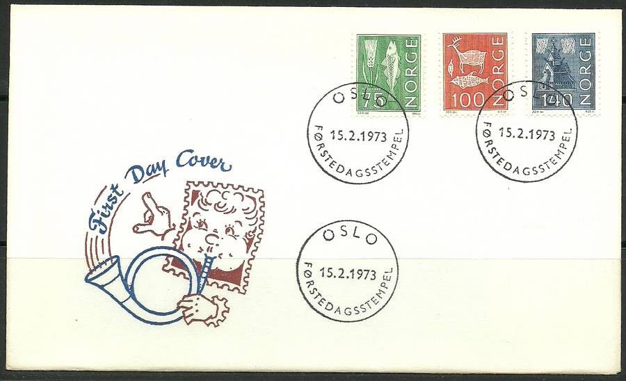 Znaczek Norwegia 1973 Mi 655-657 FDC