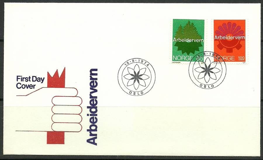Znaczek Norwegia 1974 Mi 685-686 FDC