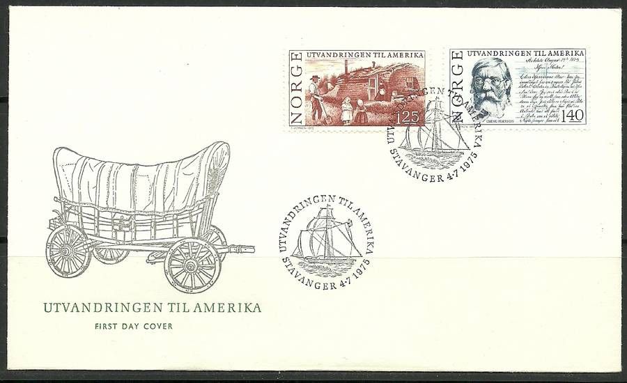 Znaczek Norwegia 1975 Mi 707-708 FDC