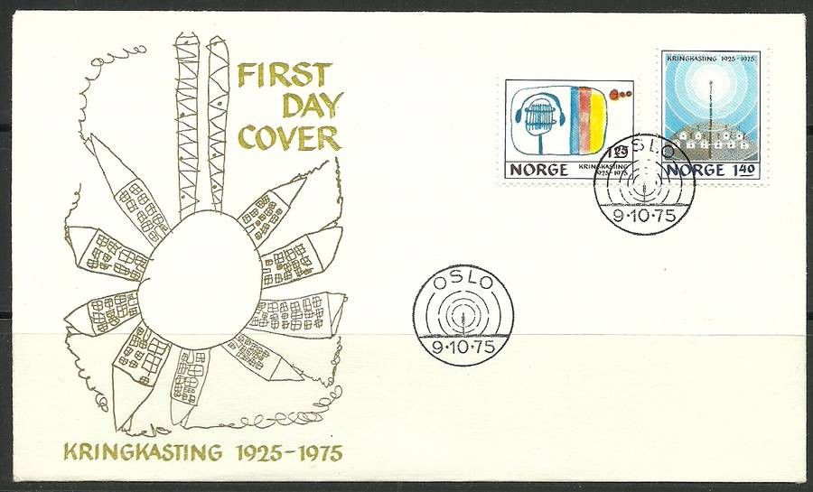 Znaczek Norwegia 1975 Mi 712-713 FDC