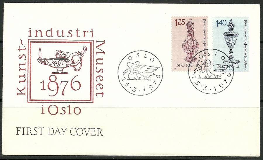 Znaczek Norwegia 1976 Mi 722-723 FDC