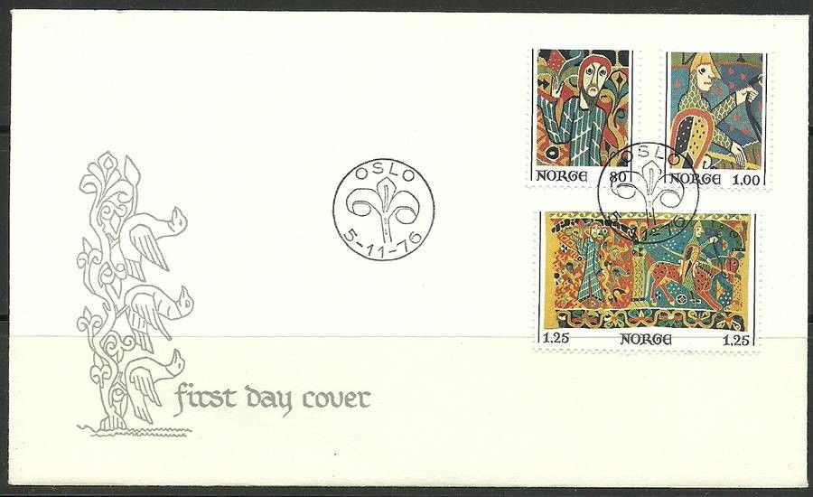 Znaczek Norwegia 1976 Mi 734-736 FDC